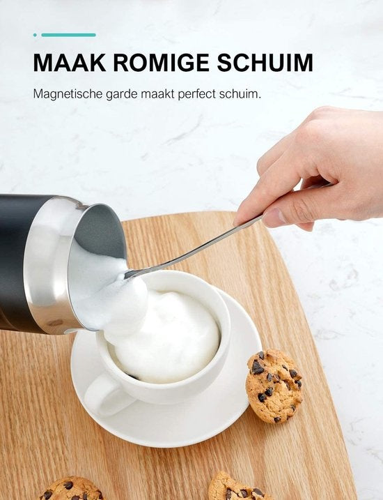 Safecourt Kitchen Milk Frother - Mousseur à lait électrique - Noir - 4 en 1 - Facile à utiliser - 500W - sans BPA