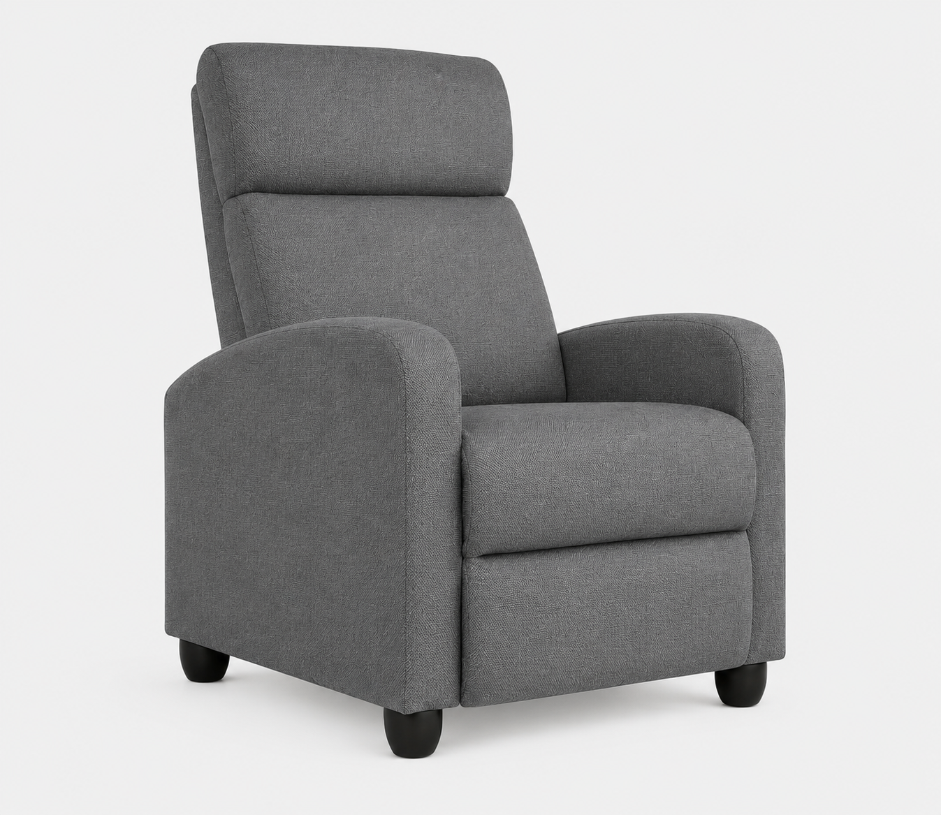 Fauteuil relax réglable Yaheetech - Gris - Fauteuil TV en lin avec repose-pieds et fonction d'inclinaison
