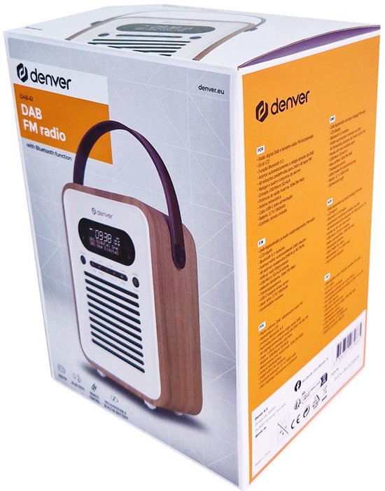 Denver Retro Radio - DAB+ - FM - Bluetooth - Fonction réveil - Fête des mères