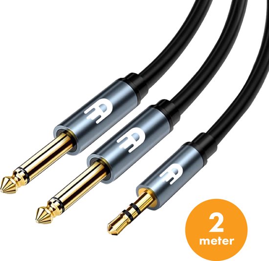 Drivv. Câble Premium 3.5 mm Jack vers Dual 6.35 mm - 2 mètres