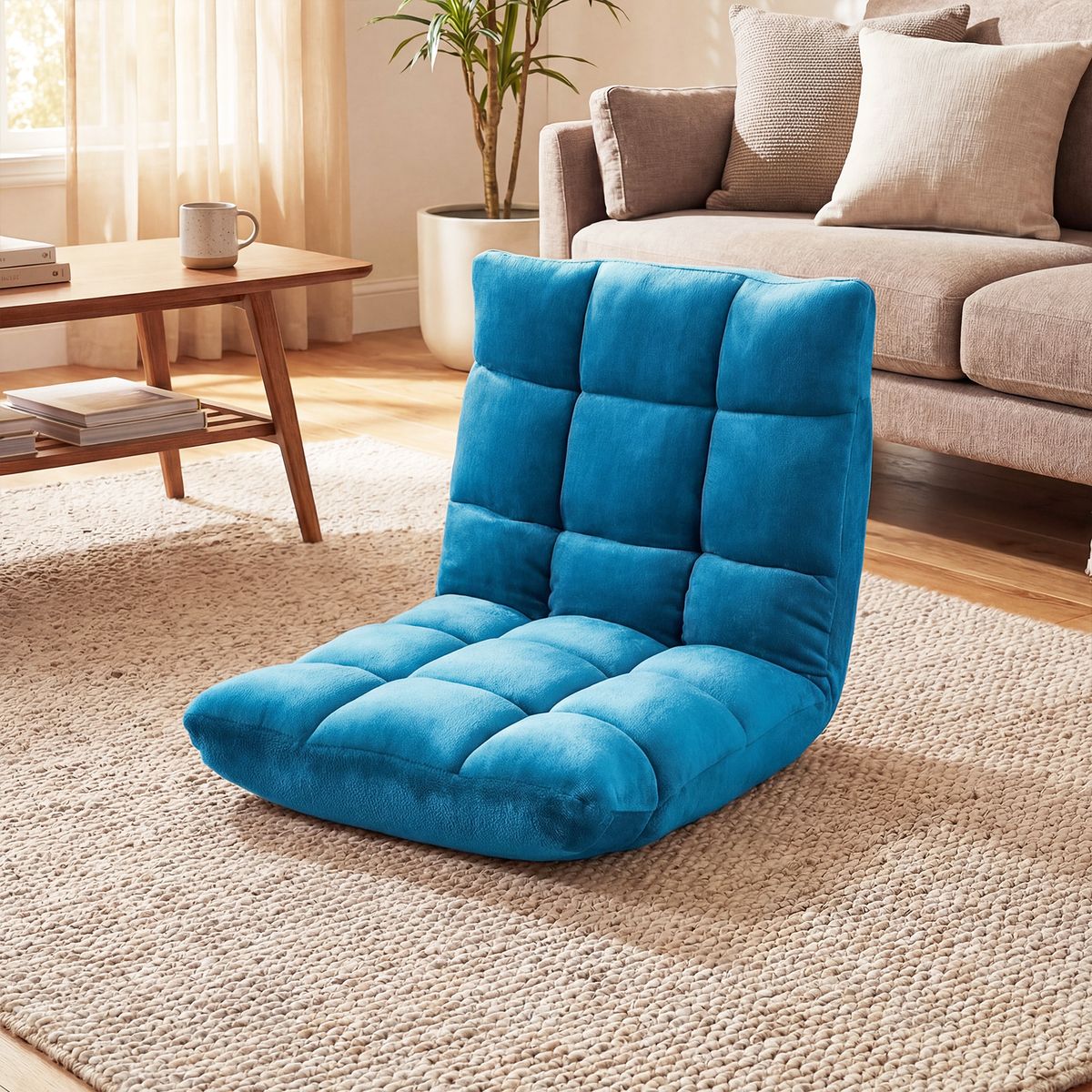 Chaise longue pliable Tatami de Coast - dossier réglable sur 14 positions - mousse haute densité - bleu marine