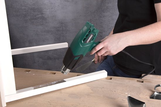 VONROC Pistolet à air chaud - Brûleur de peinture - 2000W - 3 niveaux de température - Accessoires et sac inclus