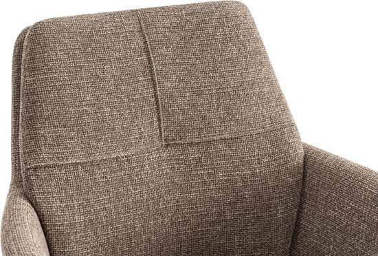 Furnihaus Chaise de salle à manger pivotante Milou avec accoudoir Taupe