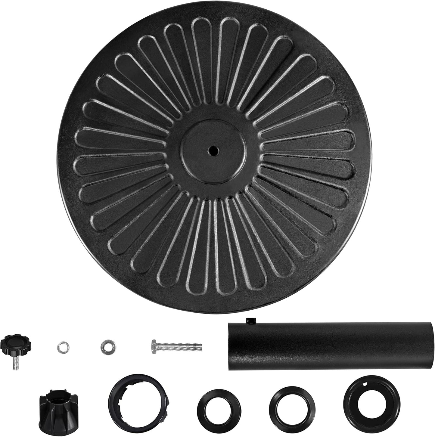 Pied de parasol rond Yaheetech - 10 kg - Ø 44,5 cm - pour mâts de parasol de 38/48 mm