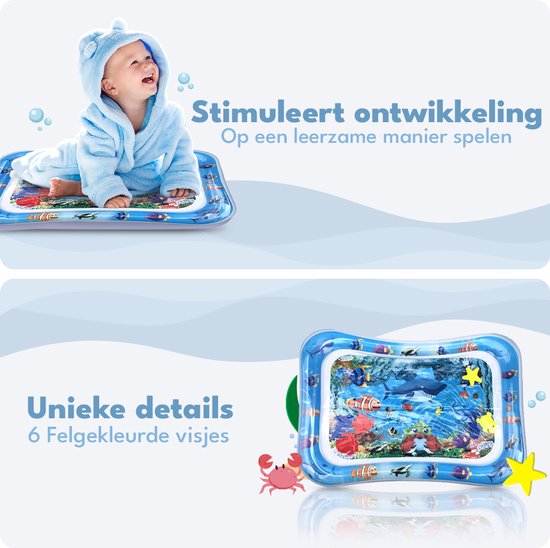 Tapis d'eau Spoused - Tapis d'eau - Tapis d'éveil - Tummy Time - Coffret cadeau de luxe