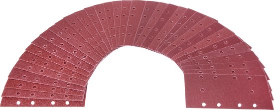 VONROC Jeu de papier de verre 92 x 187mm- 50 pièces - Pour ponceuses orbitales - Fixation Velcro