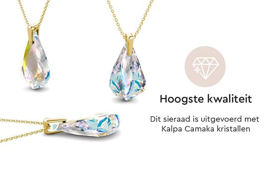Yolora Collier pour femmes avec pendentif en cristal Kalpa Camaka - Couleur or - Plaqué or jaune 18K - Collier pour femmes Or - Bijoux - Collier - Boîte cadeau de luxe - Boîte cadeau - Boîte cadeau exclusive - Bel emballage cadeau