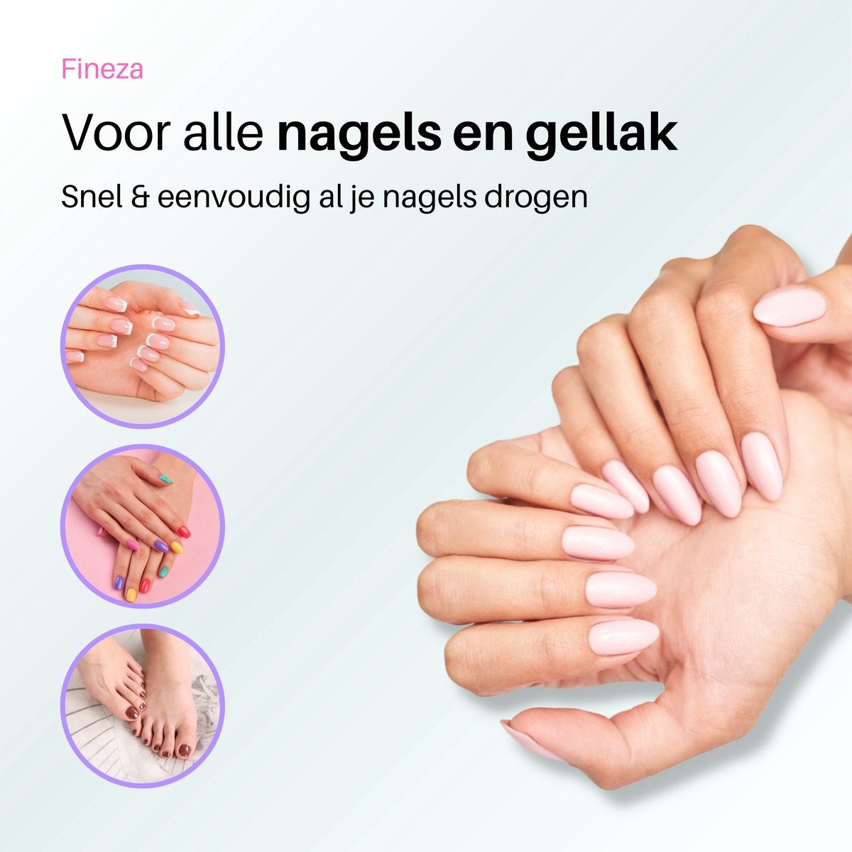 Fineza Lampe UV pour ongles en gel - Séchoir à ongles LED - Séchoir à ongles pour vernis en gel - Lampe à ongles - Noir