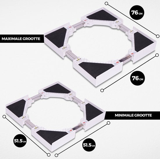 Vonia Entretoise lave-linge séchant - Kit d'empilage lave-linge séchant - Universel - Ajustable - Blanc