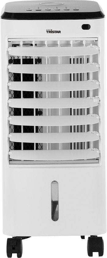 Climatiseur mobile Tristar 4 L – Avec télécommande et minuterie – Roulettes pivotantes – Éléments de refroidissement – Réglable – AT‑5446 – Blanc