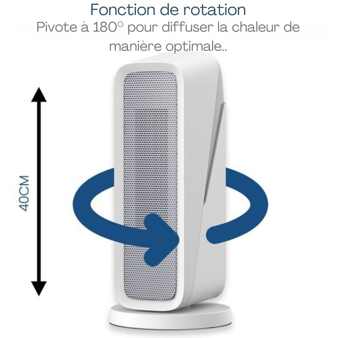 Chauffage soufflant - Gologi - avec thermostat - Radiateur - Fonctionne avec application et commande tactile - 1500W - blanc