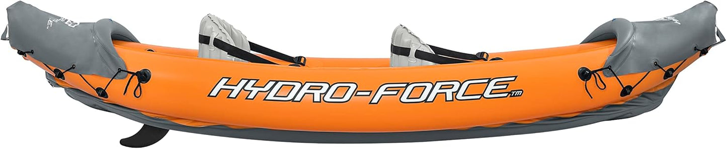 Hydro-Force Rapid - Kayak gonflable pour 2 personnes - avec sièges - dossier - pagaies - pompe à main - et sac de transport - orange