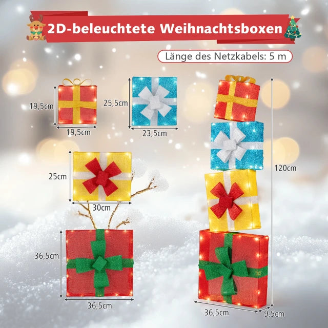 Coffret de Noël Coast - illuminé - 48LED - empilé - jardin - Noël - multicolore