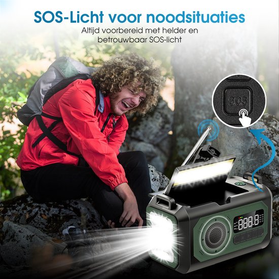 Novalance Emergency Radio - Solar Rewindable 12,000mAh - MODEL 2025 - Solar powerbank - Survival Emergency Kit - Flashlight - Emergency kit - Emergency ration - Radio