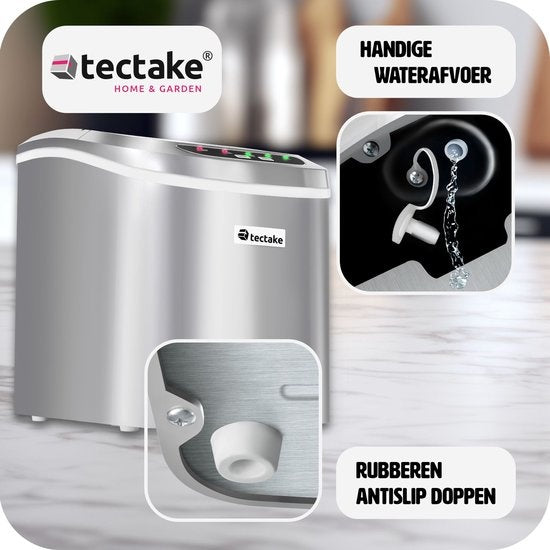 Tectake 400474 - Machine à glaçons - Argent