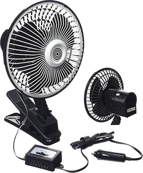 All Ride Autoventilator - 12 Volt - met Clip - Oscillerend