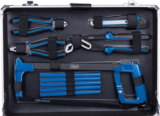 Coffre à outils Scheppach TB200 - 141 pièces - Coffre à outils complet - Jeu d'outils dans un coffre - acier au chrome-vanadium