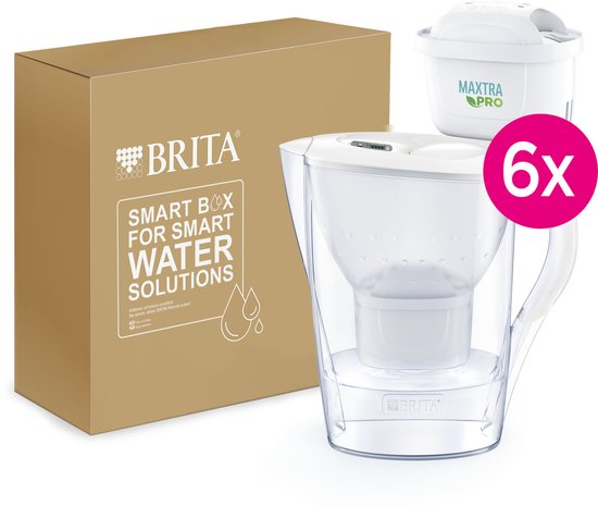 Carafe filtrante BRITA Marella Cool - 2,4 L, blanche - Avec 3 cartouches filtrantes MAXTRA PRO Pure Performance - Lot économique