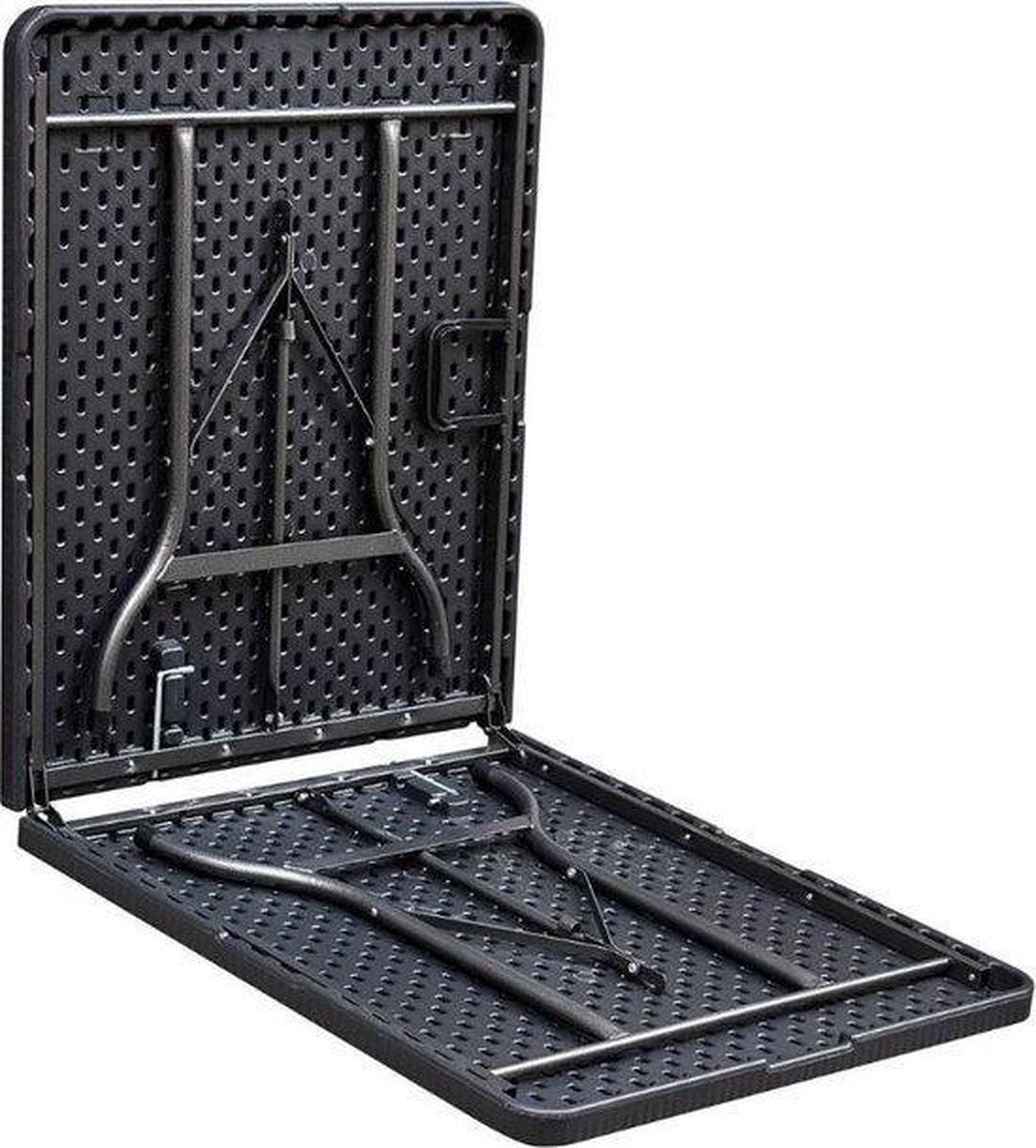 ERRO Table pliante - Table de camping - table pliante - table pliante - aspect bois - 180x74cm - noir