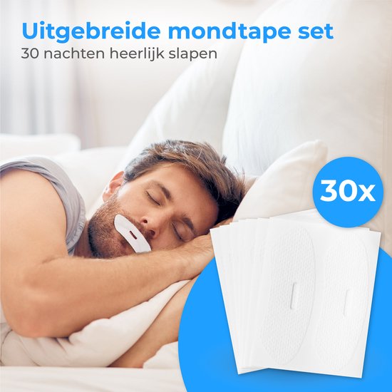 Nuvance - Ruban buccal - 30 pièces - Ruban buccal - Anti ronflement - Ruban buccal - Ruban adhésif ferme - Ruban pour le sommeil