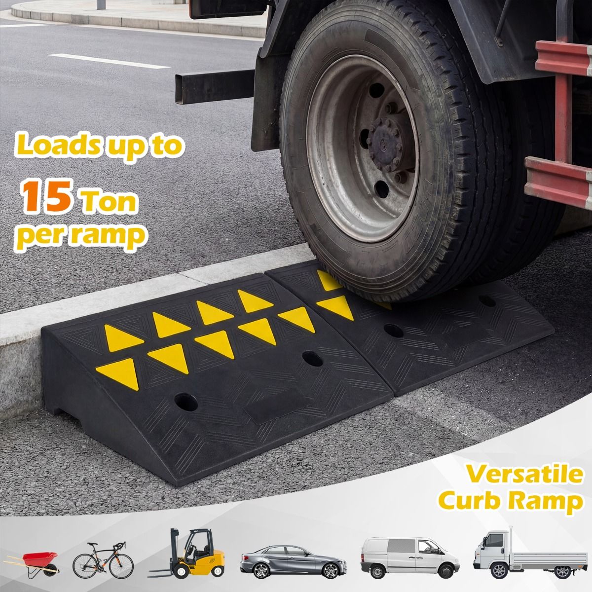 Kit de marchepieds Coast - Caoutchouc antidérapant - Capacité de charge : 15 tonnes - td10057-2ijs - taille M