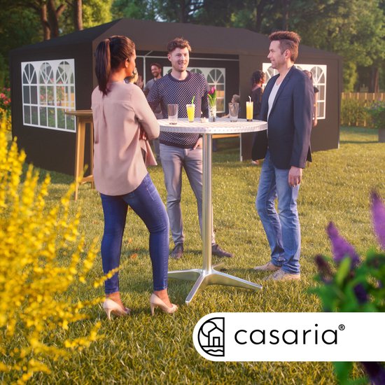Bartable 2 en 1 - Casaria - Aluminium réglable - Plateau rond Ø 60 cm - Argenté