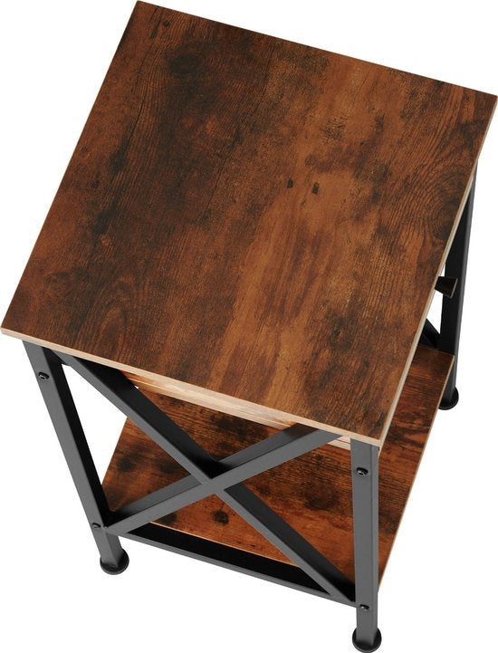 tectake® - Table d'appoint Dayton - industriel - brun foncé - 35 x 35 x 70,5 cm - 404451