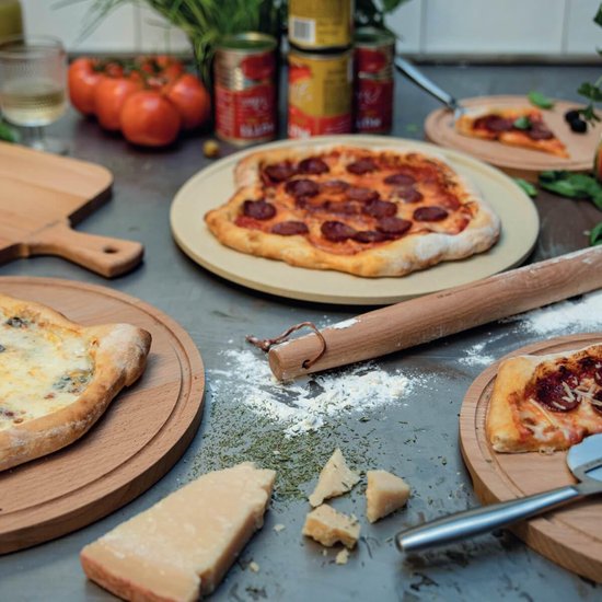Boska Pizza Stone Deluxe L - pour four et BBQ - Pizza croustillante - Ø 35 cm - Accessoires BBQ