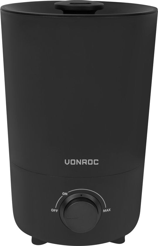 VONROC Humidificateur 2,6 litres - ultrasonique - sortie de brume 360° - noir