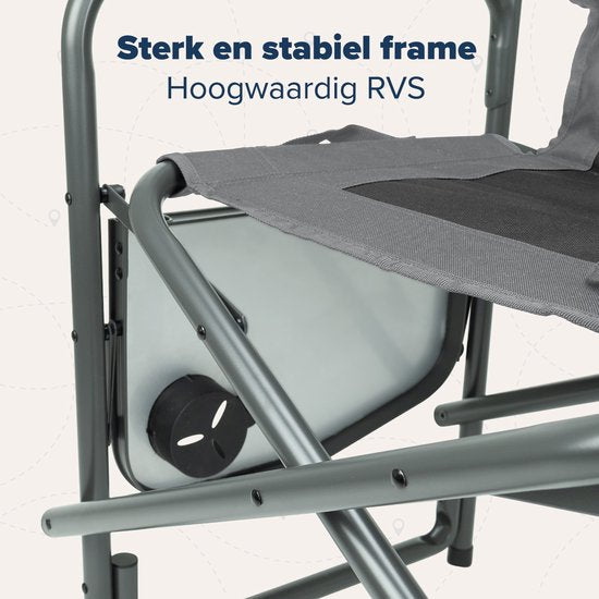 TRVLMORE Chaise de camping - Pliable - Légère - Capacité de charge 120 kg - Gris