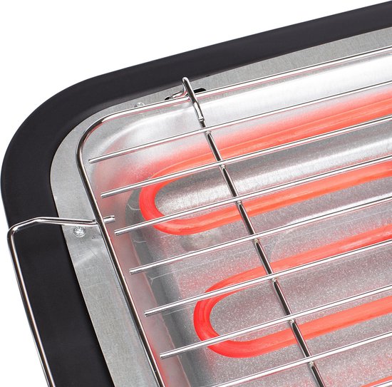 Barbecue électrique Tristar BQ-2813 – Barbecue de table à faible dégagement de fumée, 2 000 W – Grille de cuisson 38 x 22 cm – Noir - Idéal pour le balcon ou le camping