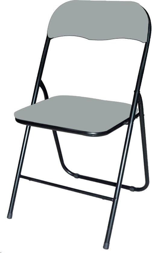 BRASQ Chaise pliante Gris Noir - Chaise pliante - Chaise pliante 43x38x78 cm - PVC - Chaise de salle à manger