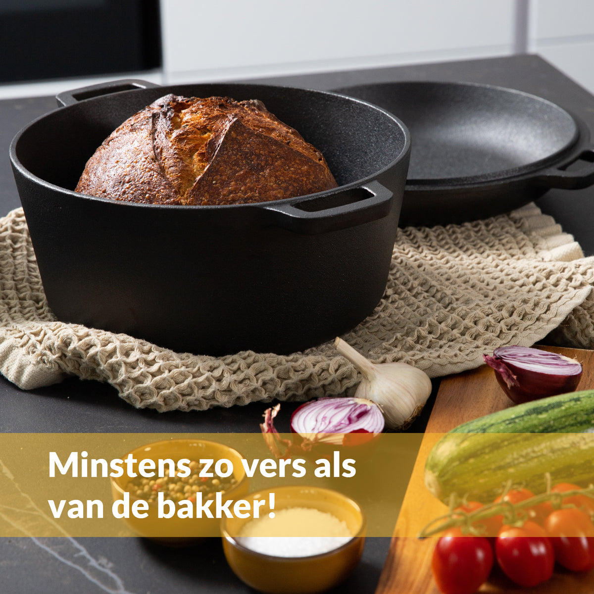 Marmite en fonte - Couvercle inclus - Convient à toutes les sources de chaleur
