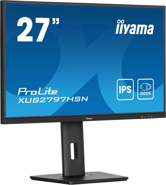 iiyama ProLite XUB2797HSN-B2 - 27 pouces - Full HD - IPS - Hub USB (4 ports) - Réglable - Station d'accueil USB-C