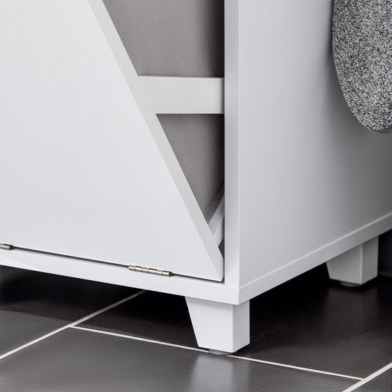 SoBuy BZR159-W Meuble de buanderie - Meuble de salle de bain blanc avec compartiments de rangement
