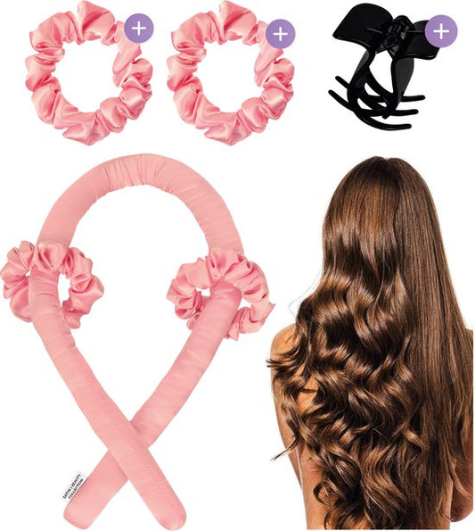 Soft & Silky Heatless curls - Satin - Incl. 2 chouchous et 1 pince à cheveux - Rouleaux à cheveux - Boucles - Boucles sans chaleur - Boucle à cheveux - Produits pour cheveux bouclés