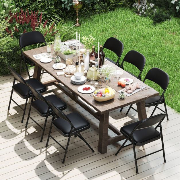 Chaises pliantes Coast avec revêtement – Lot de 4 – 47 x 45 x 79 cm – Noir