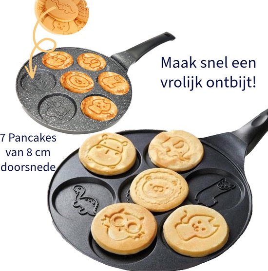 Poêle à crêpes - 7 Mini Pancakes - Cartoon Pancakes - 26.5 cm
