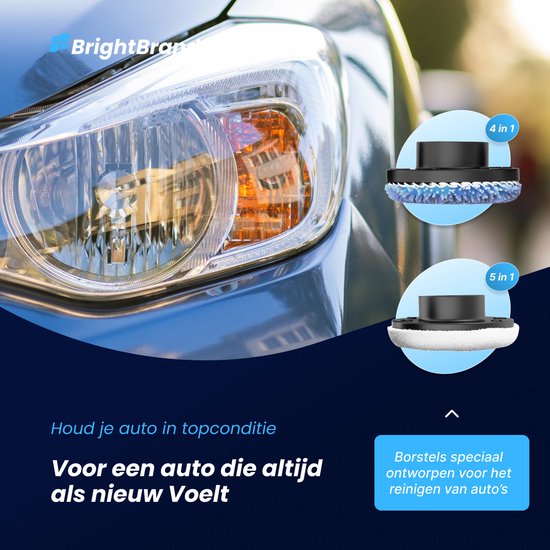 Brightbrand PowerScrub Pro - Brosse de nettoyage électrique - Brosse à récurer - Pour la salle de bain et la cuisine - Nettoyeur - Brosse à récurer avec manche - Raclette - Polisseuse - Polisseuse avec 10 accessoires