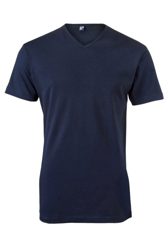 Alan Red - S - T-shirt Vermont - col en V - pack de 4 - Navy