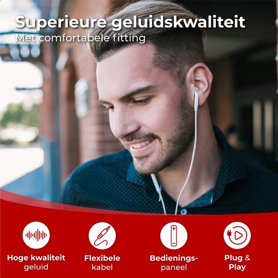 Nuvance - Ecouteurs avec fil - Connexion USB-C - Ecouteurs avec fil - Ecouteurs intra-auriculaires avec fil et microphone - Convient à Samsung - Blanc
