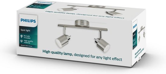 Spot apparent Philips Meranti - 2 lampes - nickel