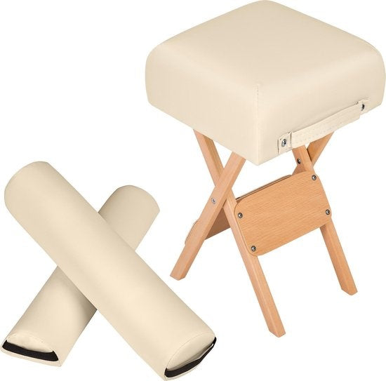 tectake - Coussin de massage avec 2 coussins à rouleaux beige 400430