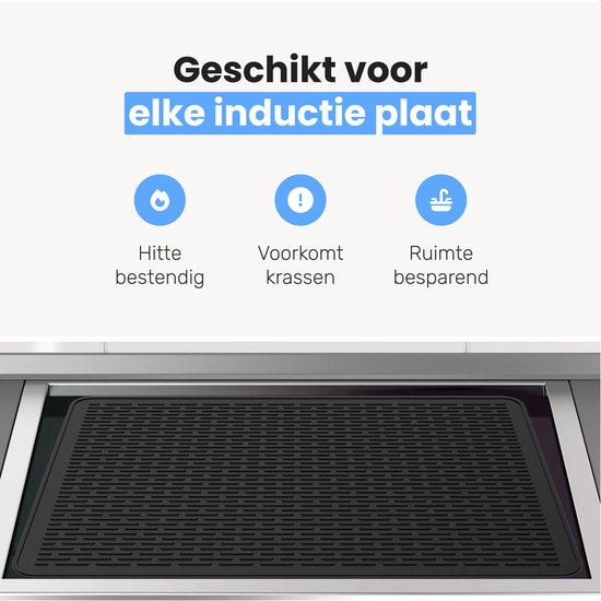LUFT Induction Protector - Résistant à la chaleur jusqu'à 280 ºC - Protège-plaques - Plaque de cuisson - Mate - 71×52 - Convient à la fonction booster - Protège-plaques de cuisson - Noir