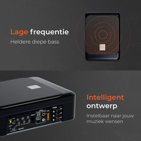 Skoov SlimBass Car Subwoofer Avec Amplificateur Intégré - 200W - Télécommande - Haut-parleurs - Sous-siège - Actif - Woofer