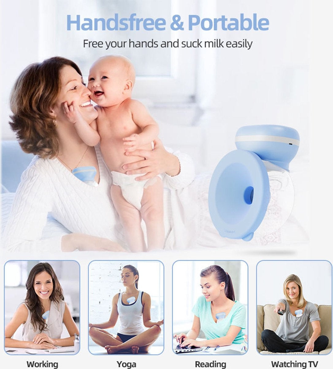 Fuegobird Tire-lait électrique portable - Comprend une réserve de lait - Rechargeable - Appareils de pompage - Allaitement - Sans BPA