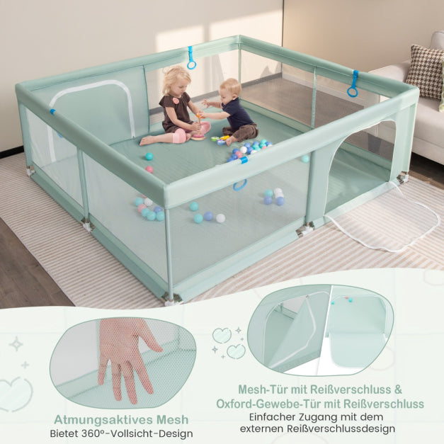 Coast Baby Box - Sans BPA - Boîte à portes - 4 poignées et 50 boules océaniques - 200 x 180cm - Vert