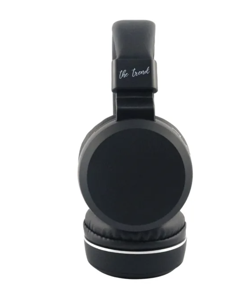 The Trend Écouteurs sans fil Bluetooth noirs - Bluetooth 5.0 - Radio FM et Micro SD - AUX - Portée de 10 m