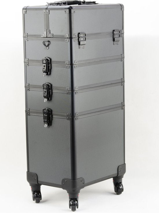 valise de maquillage valise de coiffure valise de beauté 4 en 1 noir