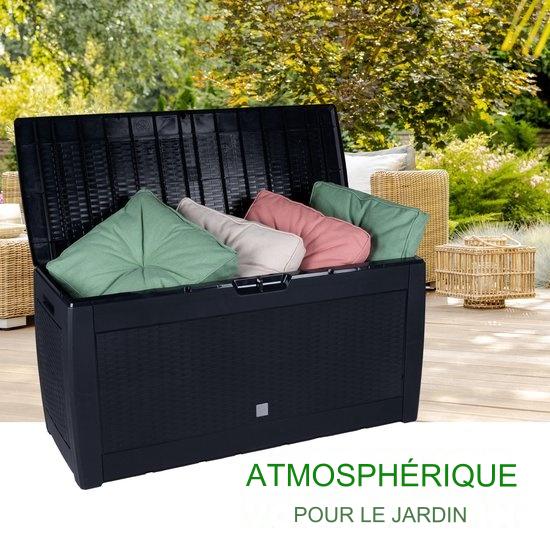 Boîte de rangement de jardin - Lifetime Garden - avec roues et poignées - 310L - Noir